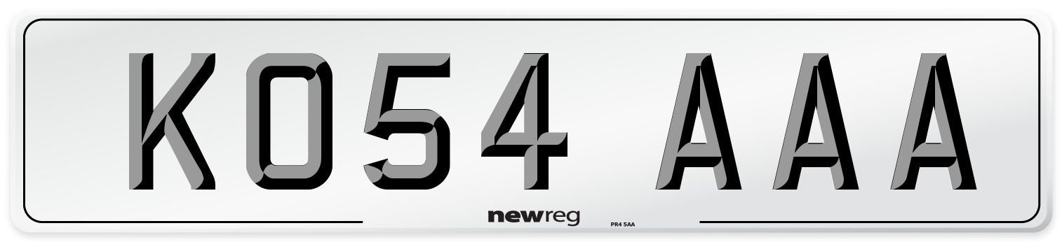 KO54 AAA Number Plate from New Reg
